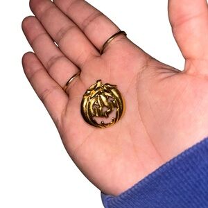Vintage Stamped Gold Pumpkin Brooch
